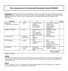 Painad Scale – Arbor Hospice